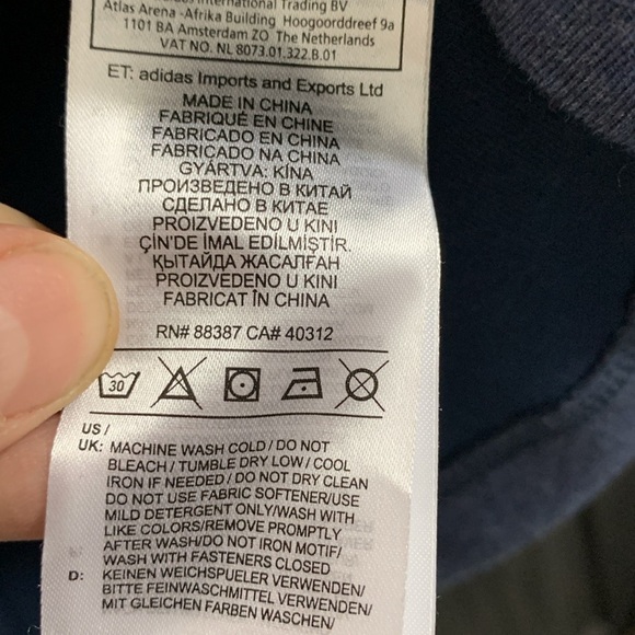 Adidas Collegiate Navy Melange 1/2 Zip Club Sweater/Sweatshirt size 2XXL - Picture 6 of 8